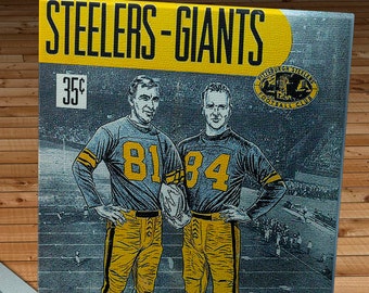 1954 Vintage New York Giants  - Pittsburgh Steelers  Football Program - Canvas Gallery Wrap