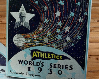 1930 Vintage Philadelphia Athletics World Series Program - Canvas Gallery Wrap