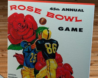 1959 Vintage Rose Bowl - Iowa Hawkeyes - California Bears Football Program Cover - Canvas Gallery Wrap