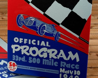 1946 Vintage Indianapolis 500 Racing Program - Canvas Gallery Wrap