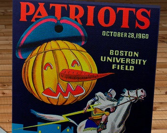 1960 Vintage Boston Patriots - Los Angeles Chargers Football Program - Canvas Gallery Wrap