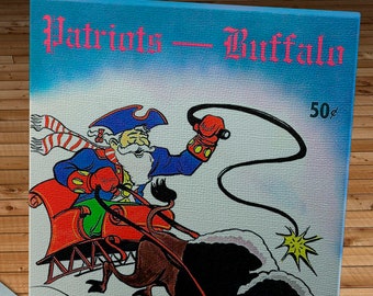 1964 Vintage Buffalo Bills - Boston Patriots Football Program Cover- Canvas Gallery Wrap