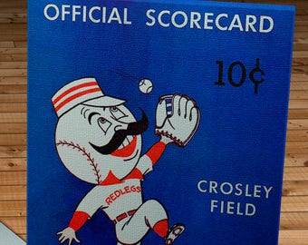1958 Vintage Cincinnati Reds Baseball Scorecard - Canvas Gallery Wrap