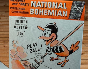 1955 Vintage Baltimore Orioles Program - Canvas Gallery Wrap