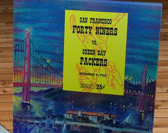 1951 Vintage Green Bay Packers -San Francisco 49ers Football Program Cover - Canvas Gallery Wrap