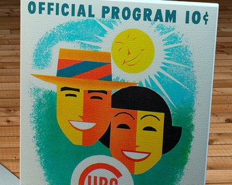 1956 Vintage Chicago Cubs Program  - Canvas Gallery Wrap