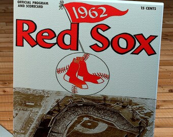 1962 Vintage Boston Red Sox Scorecard - Fenway Park - Canvas Gallery Wrap