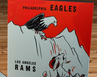 1959 Vintage Los Angeles Rams - Philadelphia Eagles Football Program Cover - Canvas Gallery Wrap