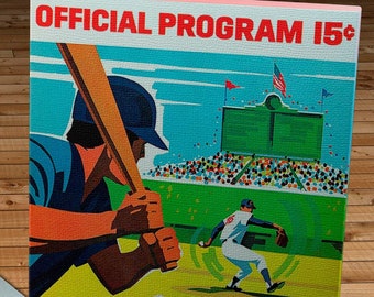 1971 Vintage Chicago Cubs Baseball Program Cover - Canvas Gallery Wrap
