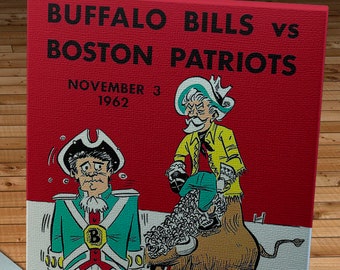 1962 Vintage Buffalo Bills - Boston Patriots Football Program Cover - Canvas Gallery Wrap