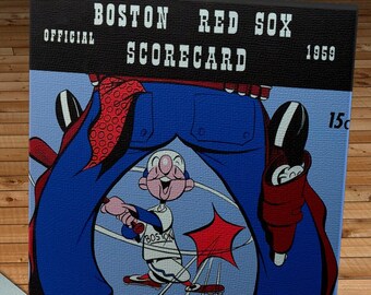 1959 Vintage Red Sox Spring Training Program Cover - Canvas Gallery Wrap