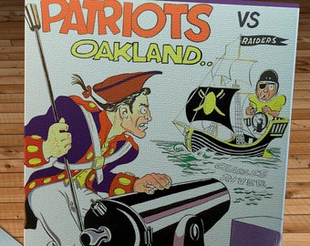 1960 Vintage Oakland Raiders - Boston Patriots Football Program Cover - Canvas Gallery Wrap
