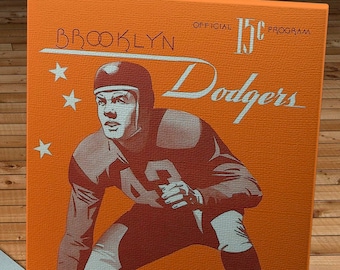 1943 New York Giants - Brooklyn Dodgers Football Program Cover - Canvas Gallery Wrap