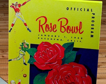 1958 Vintage Rose Bowl - University of Oregon Ducks - Ohio State Buckeyes Football Program - Canvas Gallery Wrap