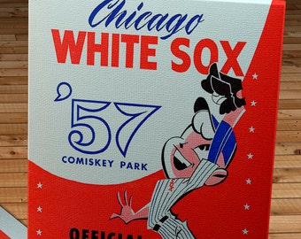 1957 Vintage Chicago White Sox - Comiskey Park Scorebook - Canvas Gallery Wrap