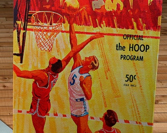 1968 Vintage Basketball UCLA Bruins - Washington State Program - Canvas Gallery Wrap