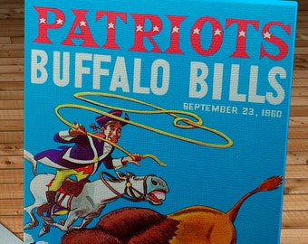 1960 Vintage Buffalo Bills - Boston Patriots Football Program Cover - Canvas Gallery Wrap