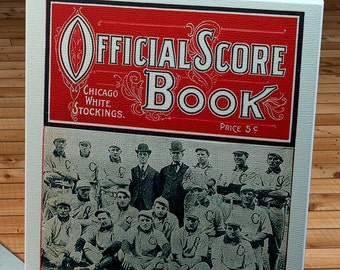 1909 Vintage Chicago White Stockings -  Scorebook - Canvas Gallery Wrap