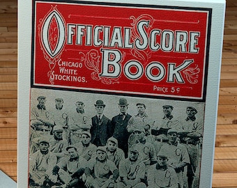 1909 Vintage Chicago White Stockings -  Scorebook - Canvas Gallery Wrap