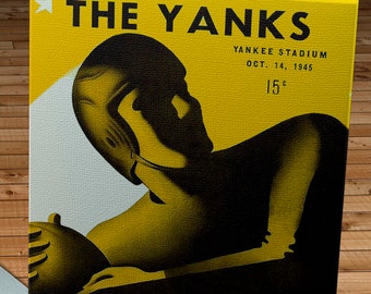 1945 Vintage Boston Yanks - New York Giants Football Program Cover - Canvas Gallery Wrap