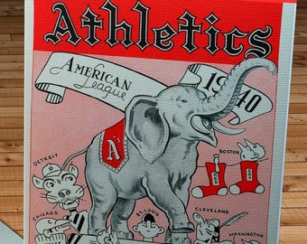 1940 Vintage Philadelphia Athletics Baseball Program Cover - Canvas Gallery Wrap