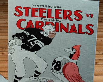 1948 Vintage Chicago Cardinals  - Pittsburgh Steelers Football Program Cover - Canvas Gallery Wrap