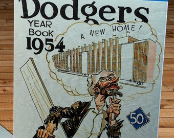 1954 Vintage Brooklyn Dodgers Yearbook Cover - Canvas Gallery Wrap