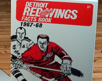 1967-1968 Vintage Detroit Red Wings Hockey Media Guide - Canvas Gallery Wrap