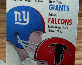 1967 Vintage New York Giants - Atlanta Falcons Football Program - Canvas Gallery Wrap