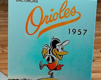 1957 Vintage Baltimore Orioles Program - Canvas Gallery Wrap