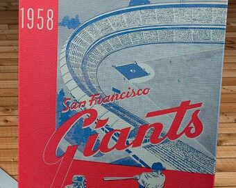 1958 Vintage San Francisco Giants Baseball Program Cover - Canvas Gallery Wrap