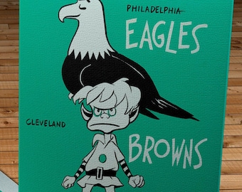 1962 Vintage Cleveland Browns - Philadelphia Eagles Football Program Cover - Canvas Gallery Wrap