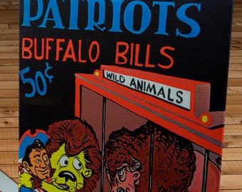 1962 Vintage Buffalo Bills - Boston Patriots Football Program Cover- Canvas Gallery Wrap