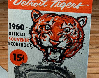 1960 Vintage Detroit Tigers - Tiger Stadium Program   - Canvas Gallery Wrap