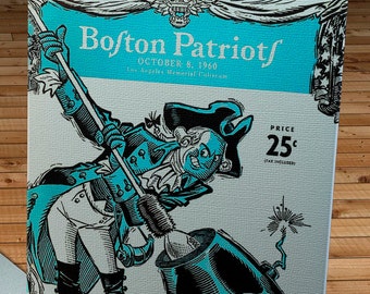 1960 Vintage Boston Patriots - Los Angeles Chargers Football Program - Canvas Gallery Wrap