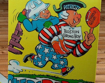 1961 Vintage Houston Oilers -Boston Patriots Football Program Cover - Canvas Gallery Wrap