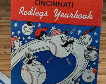 1958 Vintage Cincinnati Reds Baseball Yearbook - Canvas Gallery Wrap