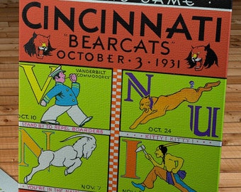 1931 Vintage Cincinnati Bearcats - Ohio State Football Program Cover - Canvas Gallery Wrap