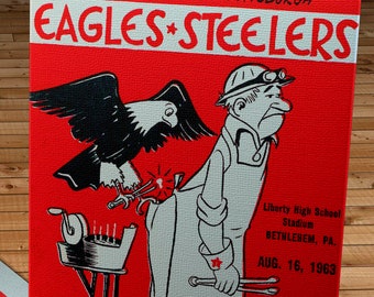 1963 Vintage Pittsburgh Steelers - Philadelphia Eagles Football Program Cover - Canvas Gallery Wrap