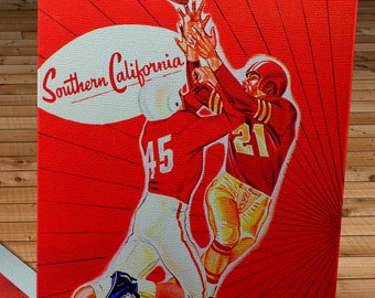 1952 Vintage USC Trojans  - Stanford Football Program - Canvas Gallery Wrap