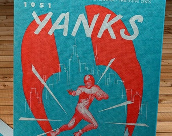 1951 Vintage San Francisco 49ers - New York Yanks Football Program Cover - Canvas Gallery Wrap