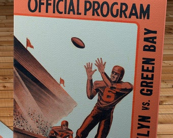 1944 Vintage Brooklyn Tigers - Green Bay Packers Football Program Cover - Canvas Gallery Wrap