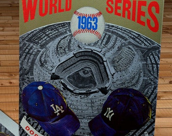 1963 Vintage Los Angeles Dodgers - New York Yankees  World Series Program  - Canvas Gallery Wrap