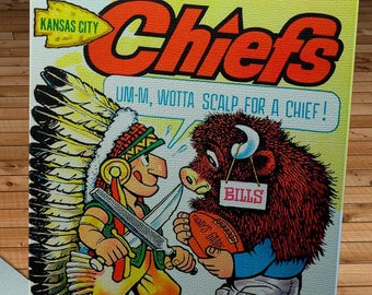 1963 Vintage Buffalo Bills - Kansas City Football Program Cover - Canvas Gallery Wrap
