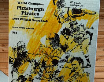 1972 Vintage Pittsburgh Pirates Scorebook - World Champions - Canvas Gallery Wrap