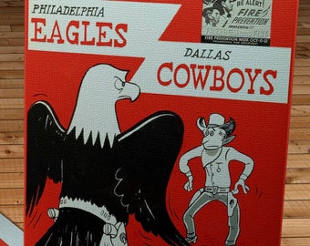 1963 Vintage Philadelphia Eagles - Dallas Cowboys Football Program Cover - Canvas Gallery Wrap