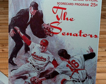 1968 Vintage Washington Senators Score Card - Canvas Gallery Wrap