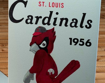 1956 Vintage St. Louis Cardinals Baseball Yearbook Cover - Canvas Gallery Wrap