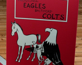 1962 Vintage Baltimore Colts - Philadelphia Eagles Football Program Cover - Canvas Gallery Wrap