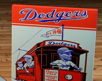 1946 Vintage Brooklyn Dodgers Roster - Canvas Gallery Wrap